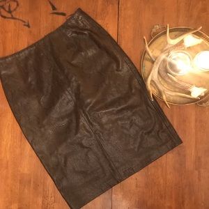 Siena Studio Snake Print Leather Pencil Skirt 8